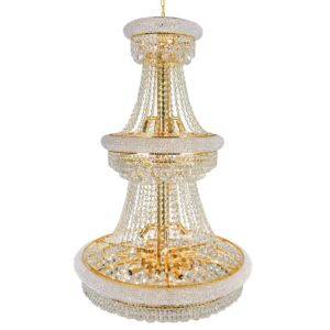 CWI Empire 32 Light Down Chandelier With Gold Finish