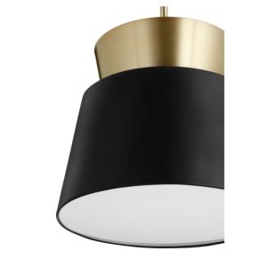 Quorum Soft Contemporary 12 Inch Pendant Light in Noir or Aged Brass