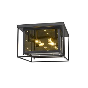 Z-Lite Infinity 4-Light Flush Mount Ceiling Light In Misty Charcoal