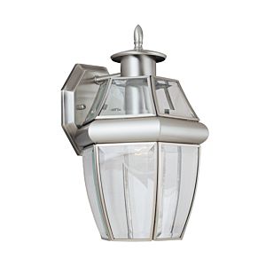 Sea Gull Lancaster 12 Inch Outdoor Wall Light in Antique Brushed Nickel