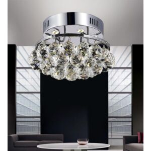 CWI Lighting Queen 3 Light Flush Mount with Chrome finish