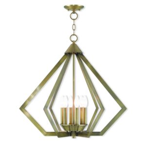 Prism 6-Light Chandelier in Antique Brass