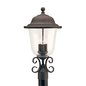 Trafalgar 3-Light Outdoor Post Lantern in Oxidized Bronze