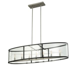 DVI Downtown 7-Light Linear Pendant in Buffed Nickel and Graphite
