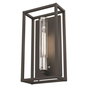 Sambre Outdoor 1-Light Outdoor Wall Sconce in Stainless Steel and Hammered Black