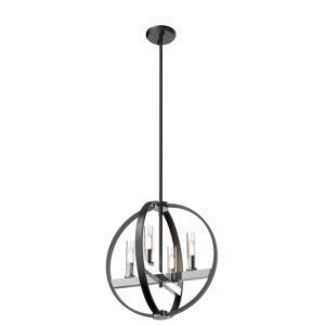 Mont Royal 4-Light Pendant in Chrome and Graphite