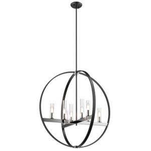 Mont Royal 8-Light Pendant in Chrome and Graphite