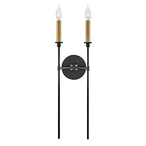 Hux 2-Light Wall Sconce in Black