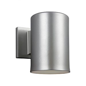 Visual Comfort Studio Cylinders 7 Outdoor Wall Light in Painted Brushed Nickel
