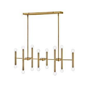 Millie 16-Light LED Linear Chandelier in Lacquered Brass