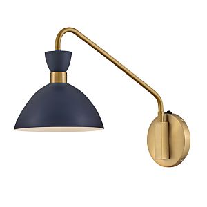 Lark Simon Wall Sconce in Matte Navy with Heritage Brass accents