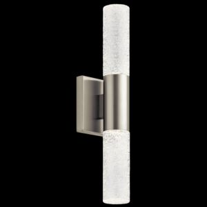 Elan Glacial Glow 12.75 Inch 2 Light LED Wall Sconce in Brushed Nickel