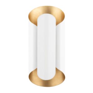 Banks 2-Light Wall Sconce in Gold Leaf with White