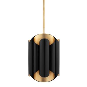 Banks 6-Light Pendant in Gold Leaf with Black