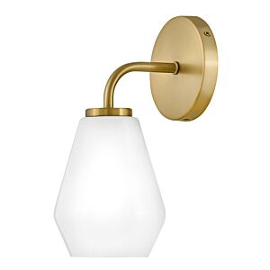 Gio 1-Light LED Bathroom Vanity Light in Lacquered Brass