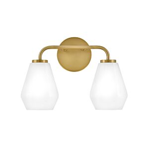 Gio 2-Light LED Bathroom Vanity Light in Lacquered Brass