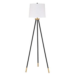 Craftmade Floor Lamp 1-Light Floor Lamp in Painted Black with Painted Gold