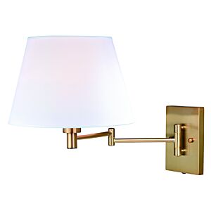 Chapeau 1-Light Swing Arm Wall Light in Natural Brass