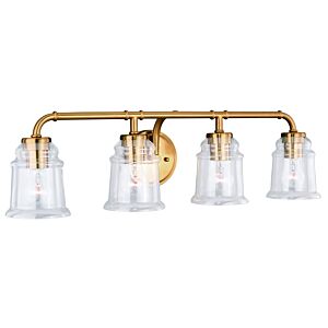 Toledo 4-Light Bathroom Vanity Light in Natural Brass