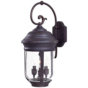 The Great Outdoors Amherst 3 Light 23 Inch Outdoor Wall Light in Roman Bronze