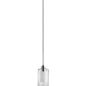 882 Pendant 1-Light Pendant in Satin Nickel Clear with White