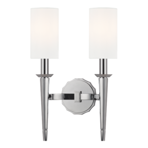 Hudson Valley Tioga 2 Light 17 Inch Wall Sconce in Polished Chrome