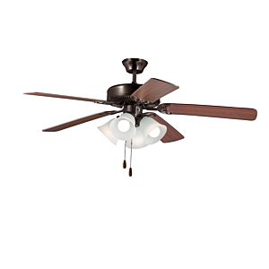 Maxim Transitional 4 Light 52 Inch Indoor Ceiling Fan in Oil Rubbed Bronze and Walnut and Pecan
