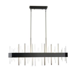 DVI Crystal Boulevard 1-Light LED Linear Pendant in Satin Nickel and Graphite with Optic Glass Inserts