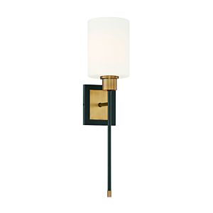 Savoy House Alvara 1 Light Wall Sconce in Matte Black with Warm Brass Accents