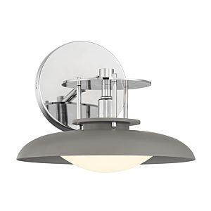 Gavin 1-Light Wall Sconce in Gray with Polished Nickel Accents