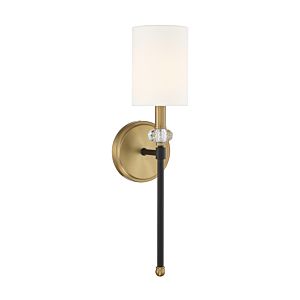 Savoy House Tivoli 1 Light Wall Sconce in Matte Black with Warm Brass Accents