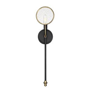 Savoy House Oberyn 1 Light Wall Sconce in Vintage Black with Warm Brass