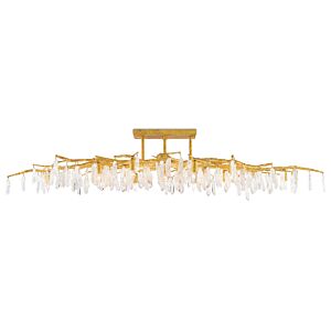 Aviva Stanoff 14-Light 14 Light Semi-Flush Mount in Washed Lucerne Gold with Natural