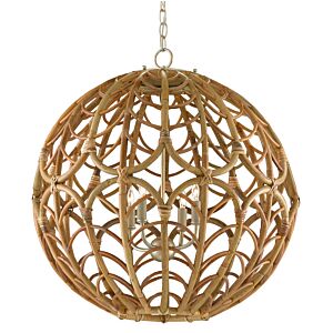 Cape 4-Light Chandelier in Silver Leaf with Smokewood 