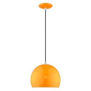 Metal Shade Mini Pendants 1-Light Mini Pendant in Shiny Orange