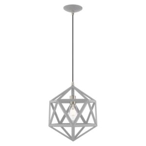 Ashland 1-Light Mini Pendant in Nordic Gray w with Brushed Nickels