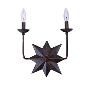 Crystorama Astro 2 Light 16 Inch Wall Sconce in English Bronze