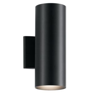Kichler Cylinder Indoor/Outdoor Wall 2 Light in Black