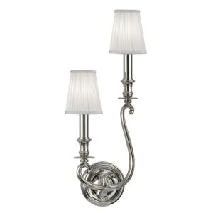 Hudson Valley Meade 2 Light 22 Inch Wall Sconce in Polished Nickel