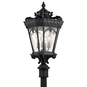 Kichler Tournai 4 Light 37.5 Inch Outdoor Post Lantern in Textured Black