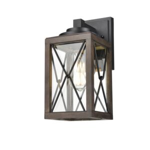 County Fair Outdoor 1-Light Outdoor Wall Sconce in Black and Ironwood