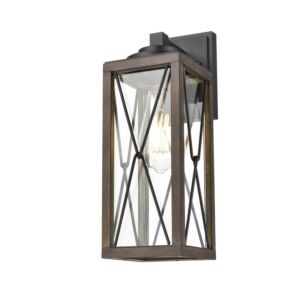 County Fair Outdoor 1-Light Outdoor Wall Sconce in Black and Ironwood