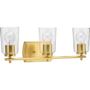 Adley 3-Light Bathroom Vanity Light & Vanity in Satin Brass