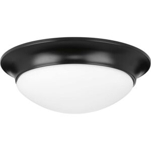 Etched Opal Dome 2-Light Flush Mount in Black