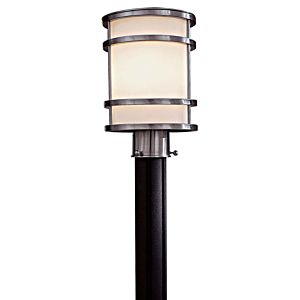 The Great Outdoors Bay View 12 Inch Outdoor Post Light in Brushed Stainless Steel