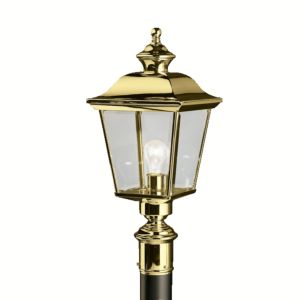 Kichler Bay Shore Outdoor Post Lantern in Polished Brass