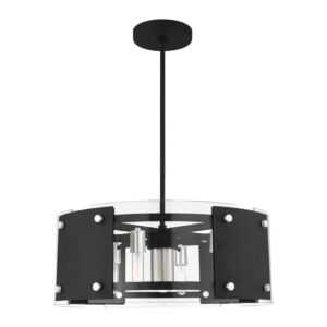 Barcelona 6-Light Chandelier in Black w with Brushed Nickels