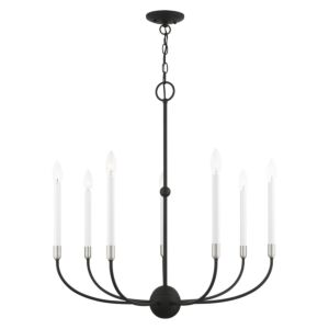 Clairmont 7-Light Chandelier in Black w with Brushed Nickels