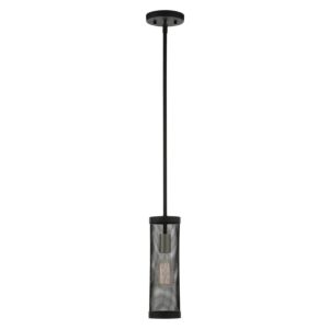 Industro 1-Light Pendant in Black w with Brushed Nickels