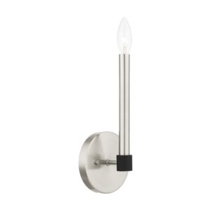 Karlstad 1-Light Wall Sconce in Brushed Nickel w with Blacks